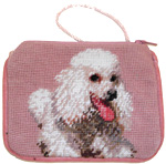Needlepoint White Poodle Coin Purse
