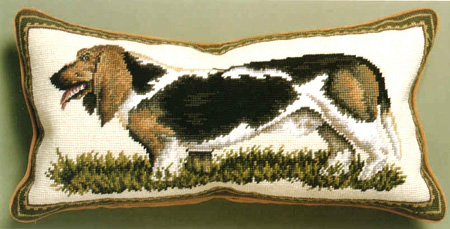 This Beautiful Needlepoint Petit Point Basset Hound Pillow Makes a Great Gift for Dog Lovers!