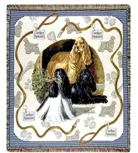 A Beautiful Cocker Spaniel Afghan Tapestry Throw Makes the Perfect Dog Lover Gift!