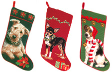 Airedale Terrier Christmas Stocking, Chihuahua Christmas Stocking & Jack Russell Terrier Christmas Stocking