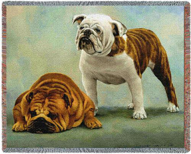 This beautiful Bulldog Throw or Tapestry makes the perfect bulldog gift!  Many other bulldog gifts also available.