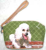 White Poodle Cosmetic Bag