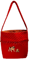 Red Handcrafted English Bulldog Tote Bag, Handbag or Purse.