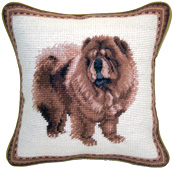 Small Needlepoint Chow Chow Pillow