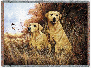 A Beautiful Yellow Labrador Retriever Afghan Tapestry Throw Makes the Perfect Dog Lover Gift!